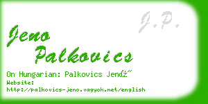 jeno palkovics business card